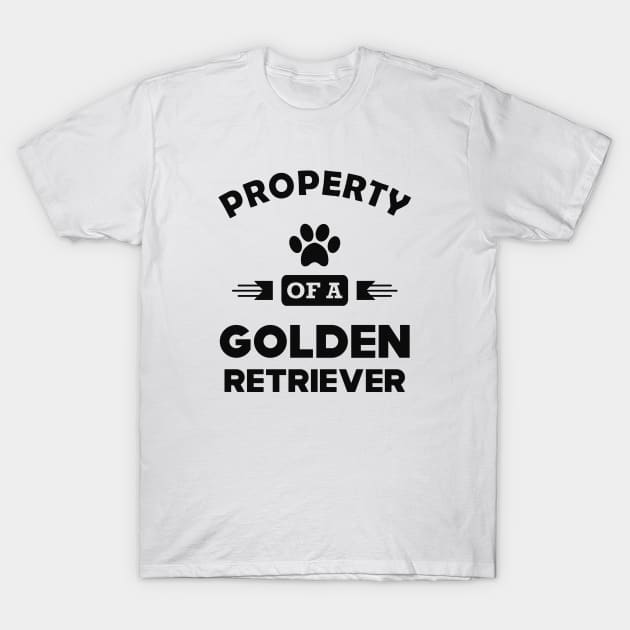 Golden Retriever - Property of a golden retriever T-Shirt by KC Happy Shop